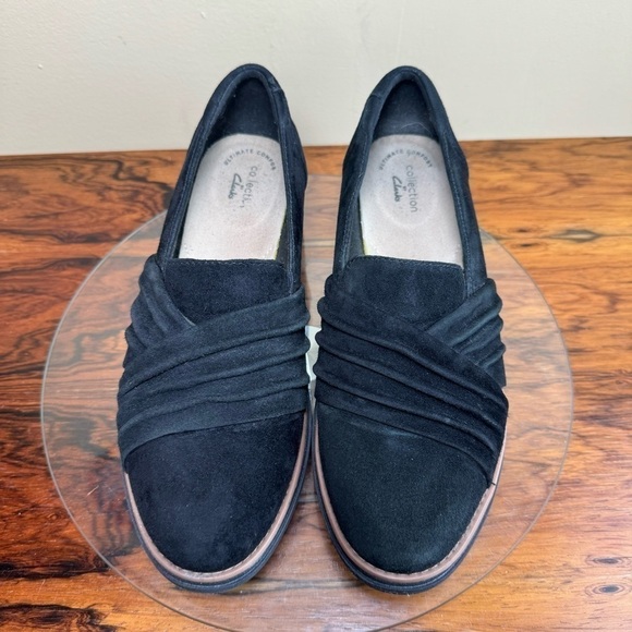Clarks Collection Slip-On Loafers - Sharon Villa in black suede - Picture 5 of 16